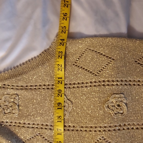 American Collection Vintage Women's Sweater Vest Metalic Gold Holidays Size 2X - Picture 5 of 10